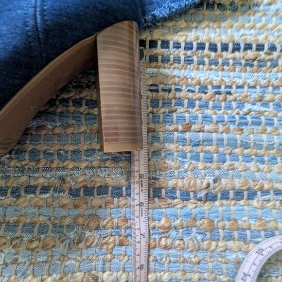 Denim Over The Knee Boots 9 Pointed Toe Distressed Tall Heels Y2K Wood Block Hee - Picture 7 of 10